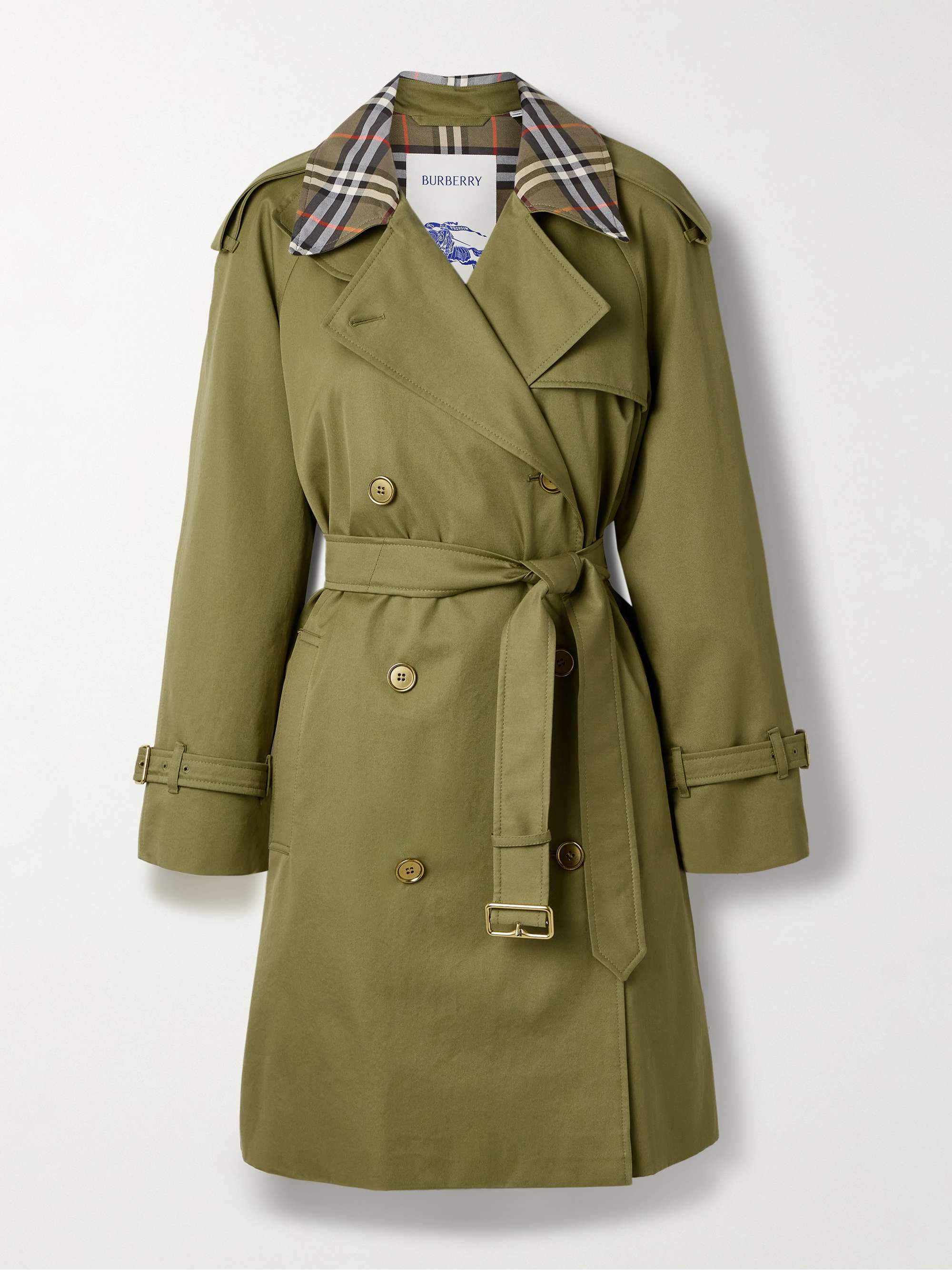 Belted Double-Breasted Cotton-Twill Trench Coat