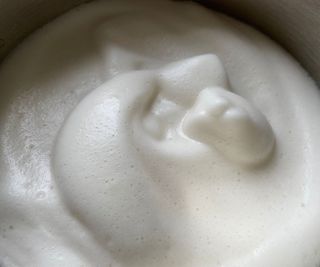 Aquafaba whisked in the Kenwood kMix Stand Mixer