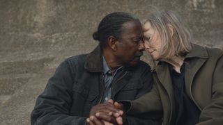 Clarke Peters (left) and Lindsay Duncan (right) touch foreheads and clasp hands in a tender embrace in poignant new Channel 4 thriller Truelove