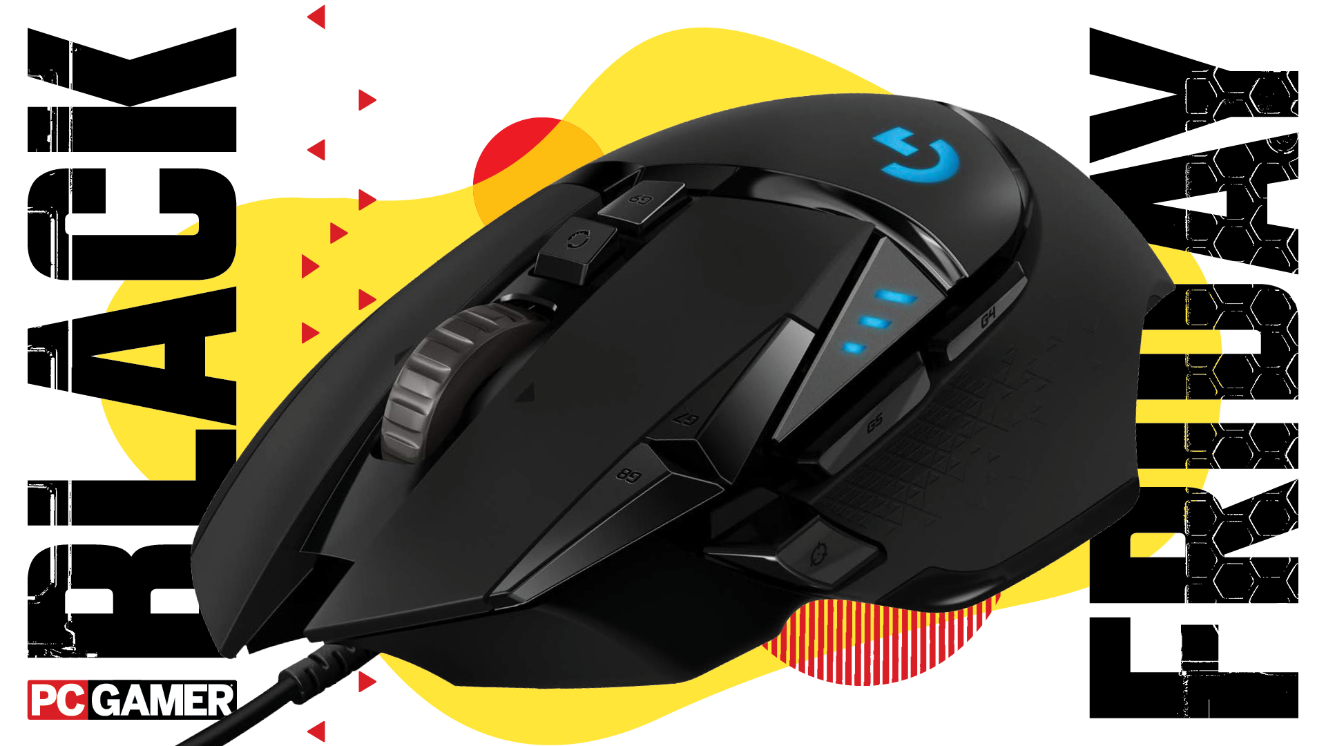 Black Friday listing image with a Logitech mouse featured