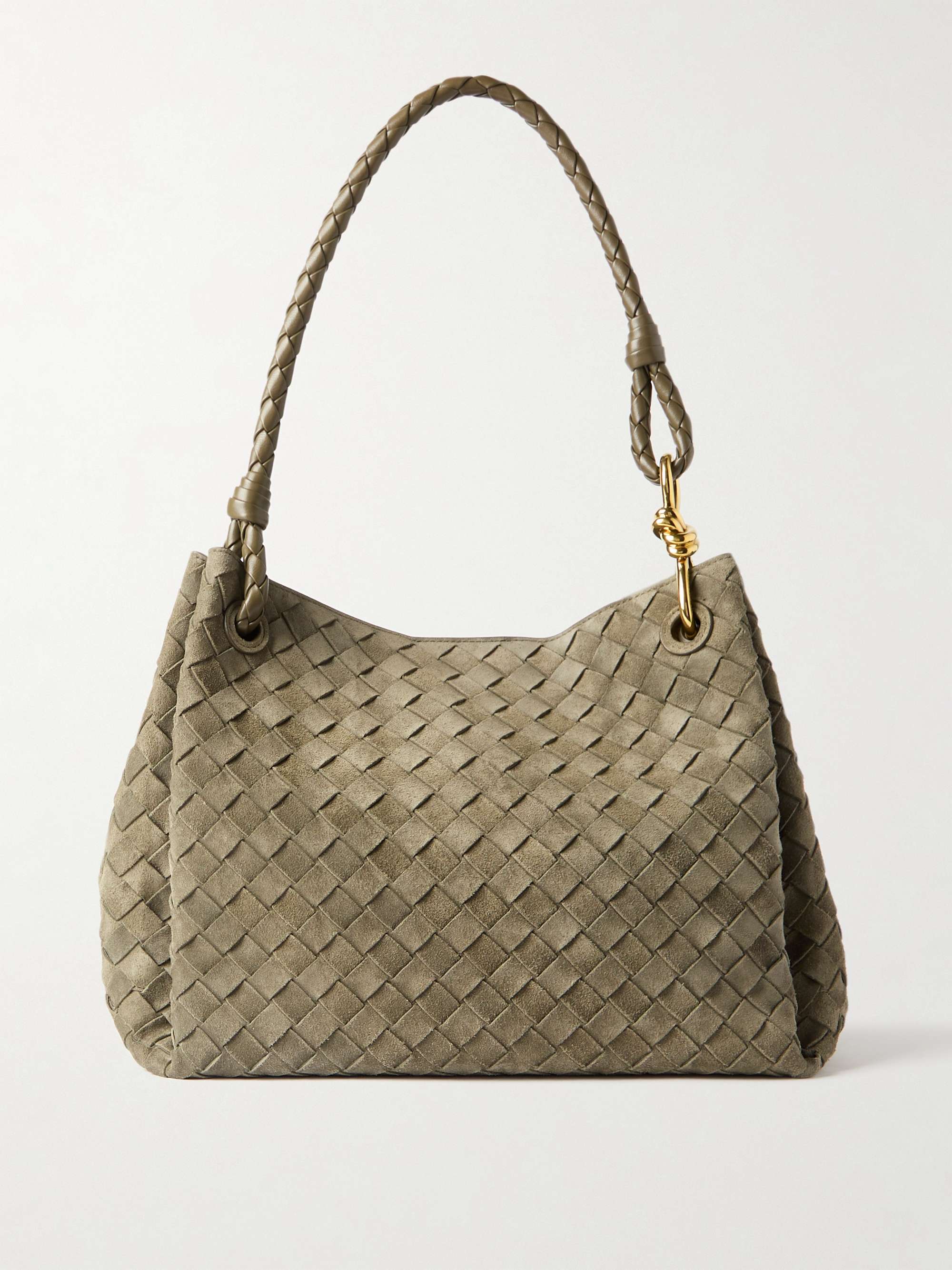 Parachute Medium Intrecciato Suede and Leather Tote