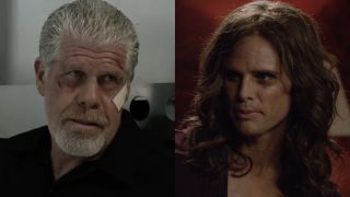 Ron Perlman and Walton Goggins play Clay Morrow and Vens Van Dam, respectively, on Sons of Anarchy.