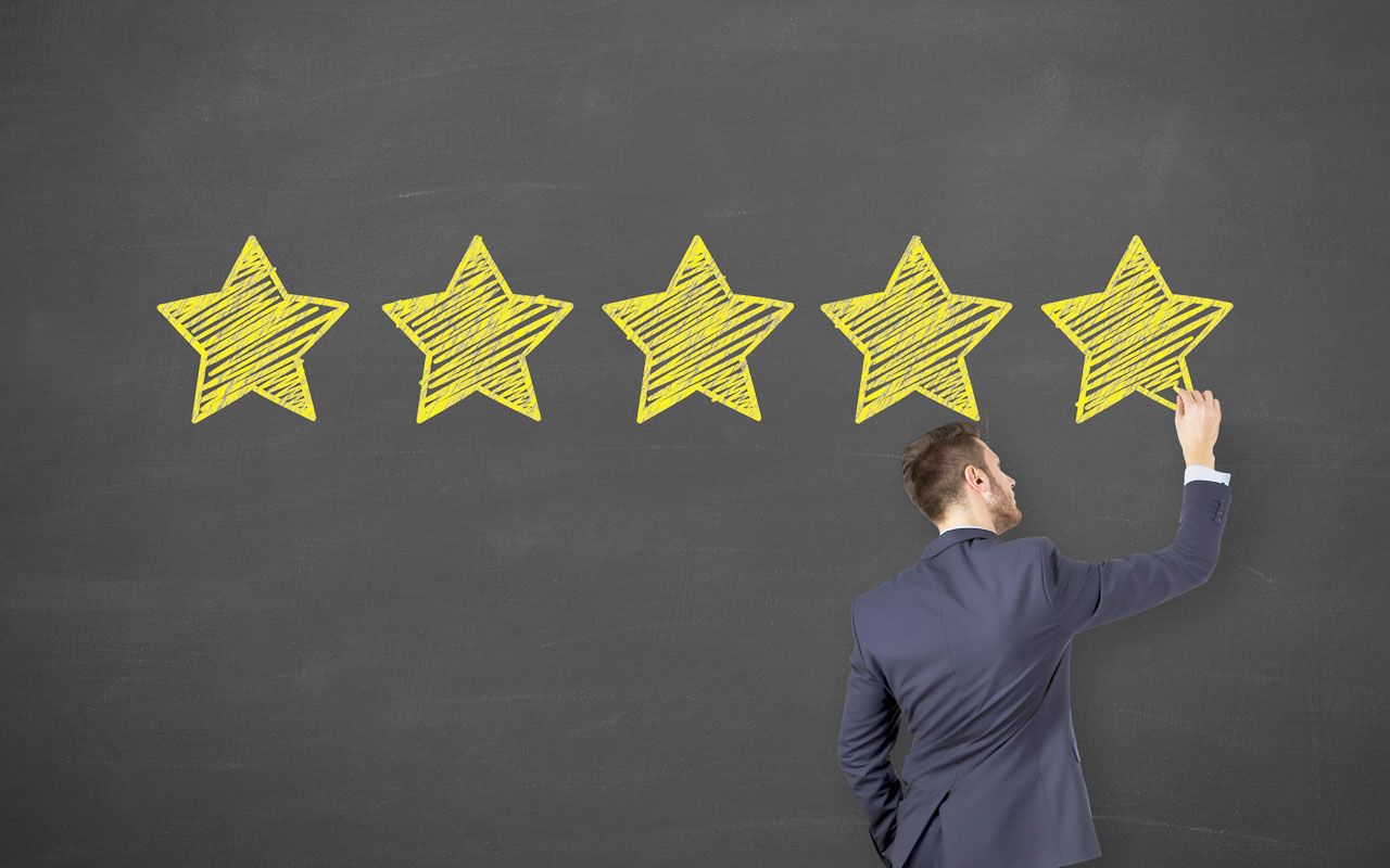 Customer Satisfaction Concepts on Chalkboard Background