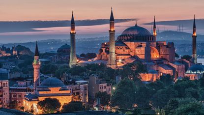 Hagia Sophia at sunrise in Istanbul