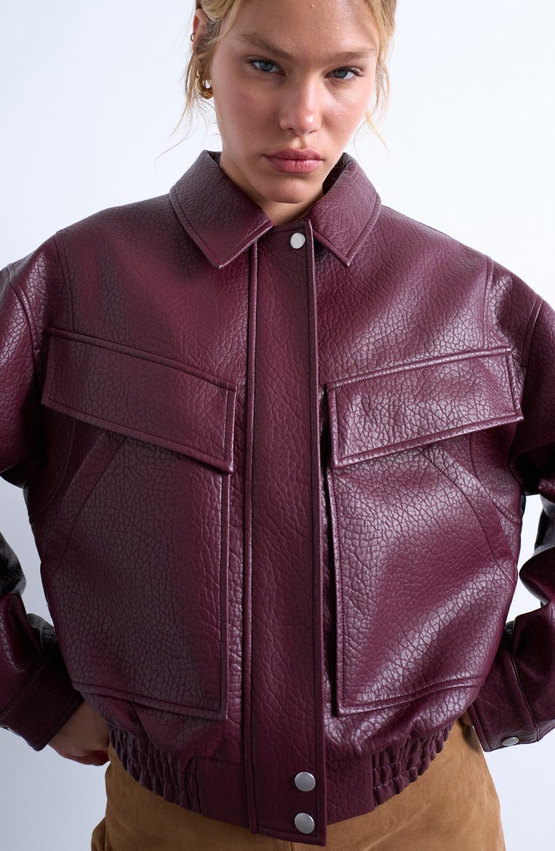 Bubble Boxy Faux Leather Jacket