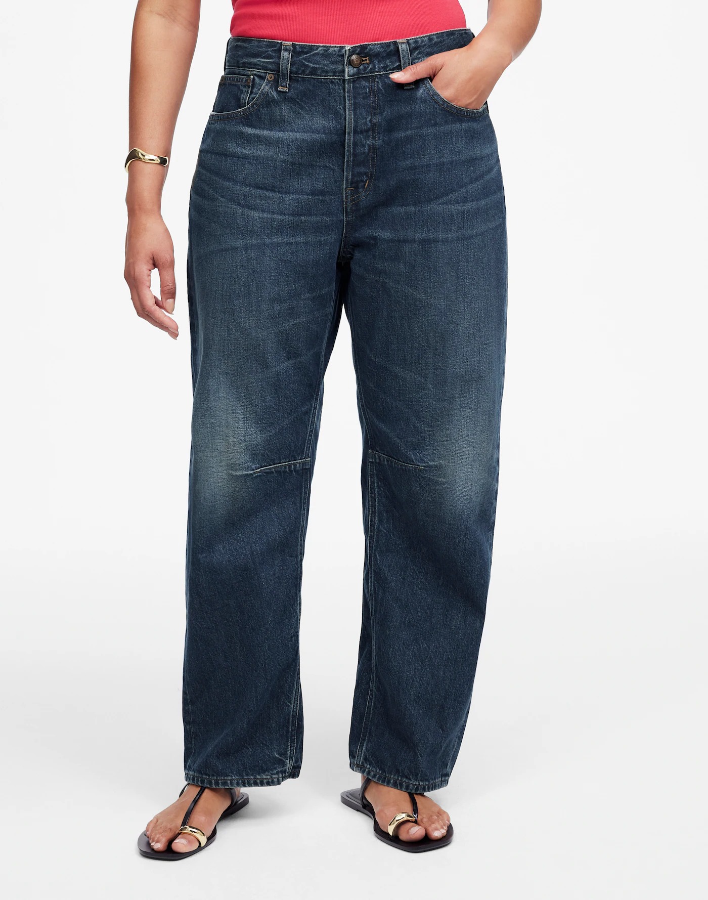 Madewell, The Curvy Darted Barrel-Leg Jean