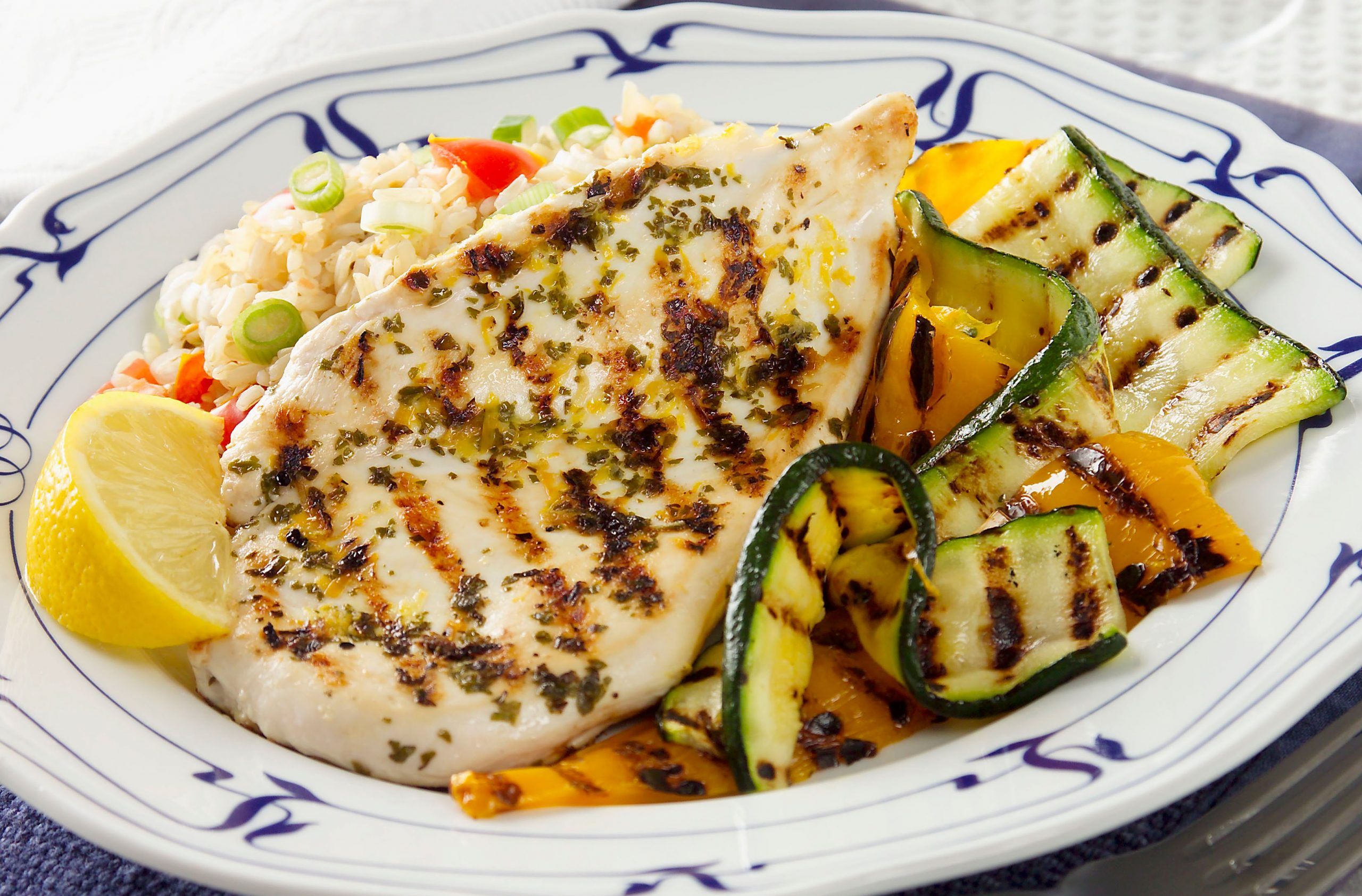 Griddled chicken, pepper and courgette recipe