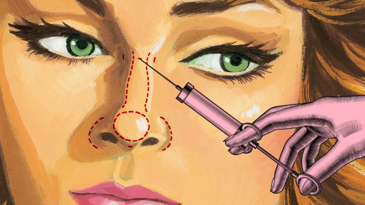 women getting a liquid nose job