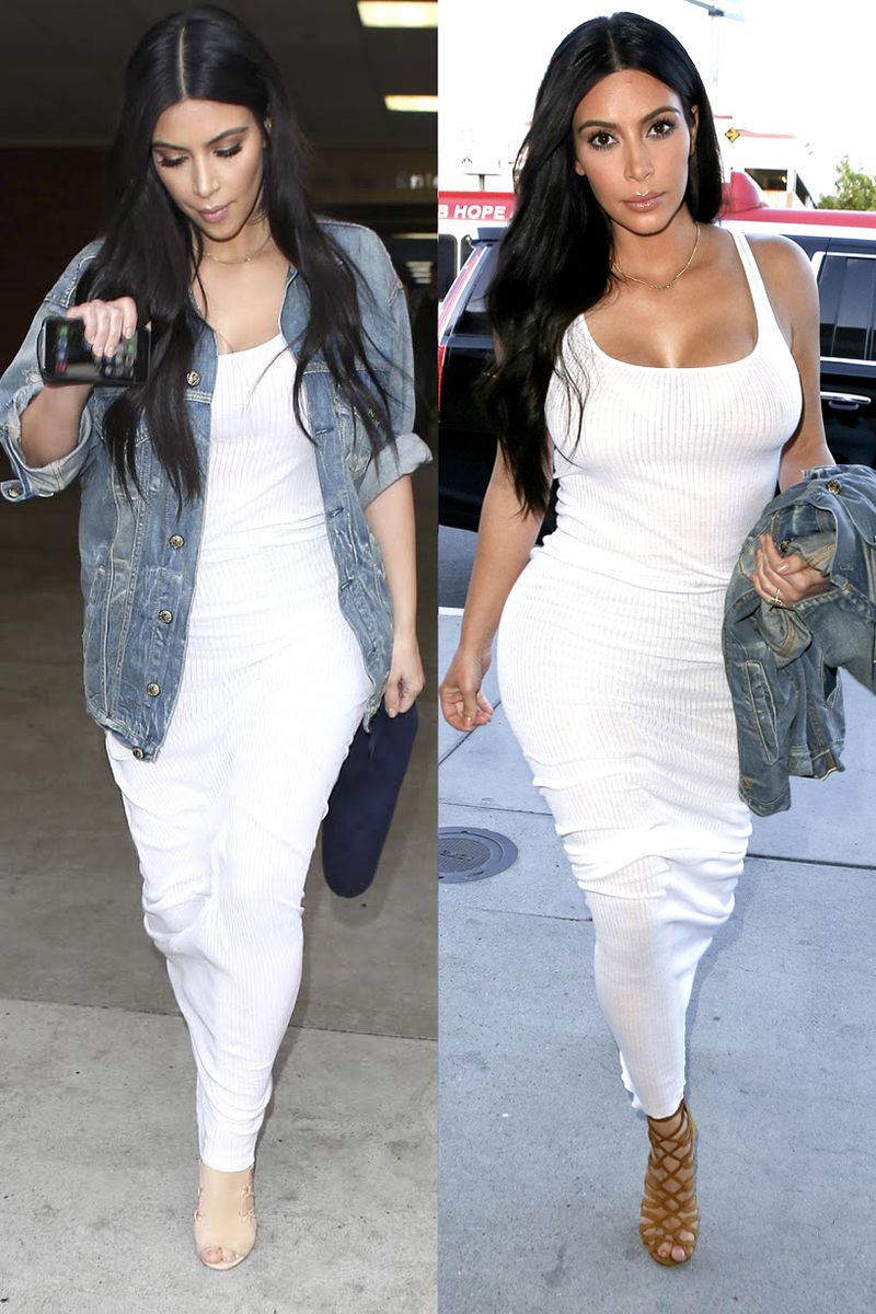 Kim Kardashian West Wears Denim Corset and Leather Chaps