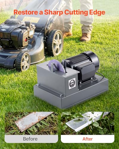 Vevor Lawn Mower Blade Sharpener, 2/3hp Lawnmower Blade Grinder With 7" Ceramic Grinding Wheel and Balancer, 30&amp;deg; or 40&amp;deg; Blade Sharpening Machine for High Lift, Low Lift, Gator &amp;amp; Flat Blades