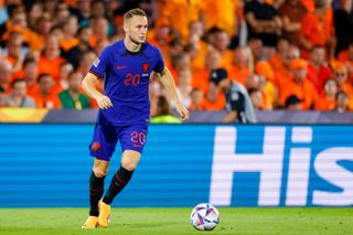 Liverpool target Teun Koopmeiners of Netherlands controls the ball during the UEFA Nations League 2022/23 semifinal match between Netherlands and Croatia at De Kuip on June 14, 2023 in Rotterdam, Netherlands.