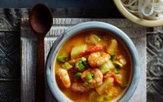 Thai prawn curry and noodles