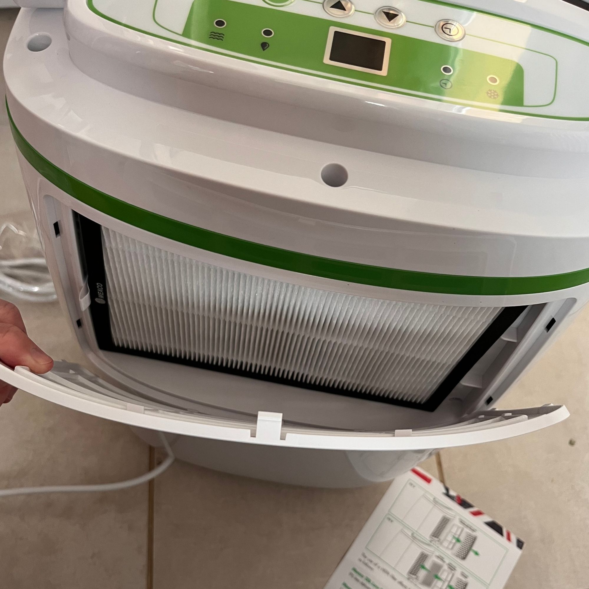 meaco 12l low energy dehumidifier installing filter for AP mode