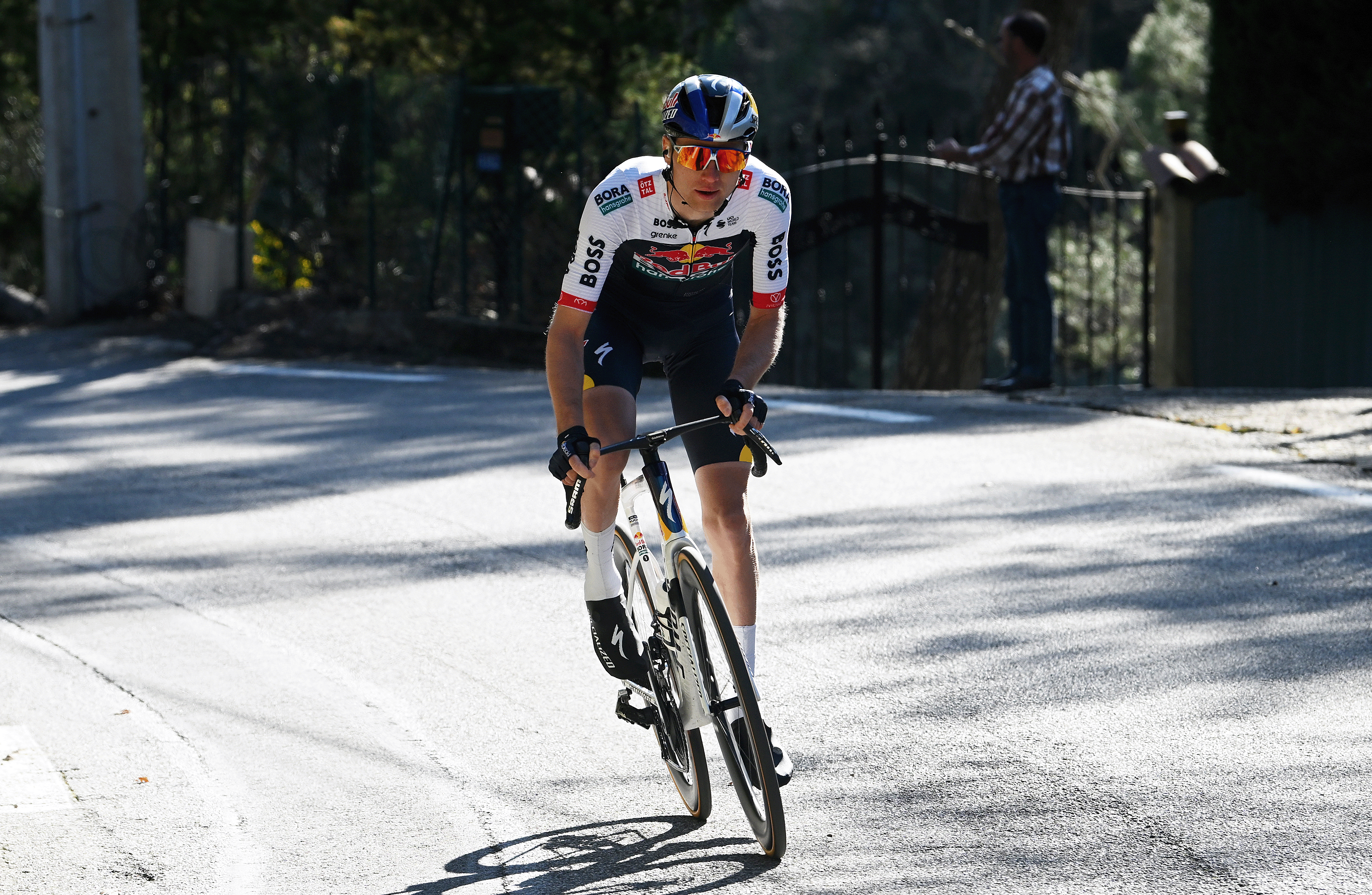 NICE, FRANCE - MARCH 16: Aleksandr Vlasov of Russia and Team Red Bull - BORA - hansgrohe competes during the 83rd Paris - Nice 2025, Stage 8 a 119km stage from Nice to Nice / #UCIWT / on March 16, 2025 in Nice, France. (Photo by Dario Belingheri/Getty Images)