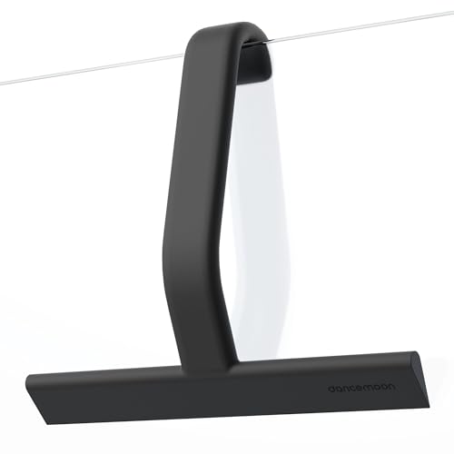 Dancemoon Justhang Shower Squeegee for Shower Doors, All-One-Piece Silicone With Built-In Hook Design for Easy Hanging and Cleaning, 25 Cm, Black