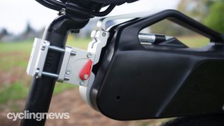 detail of the Rubbee X e-bike conversion mounting system