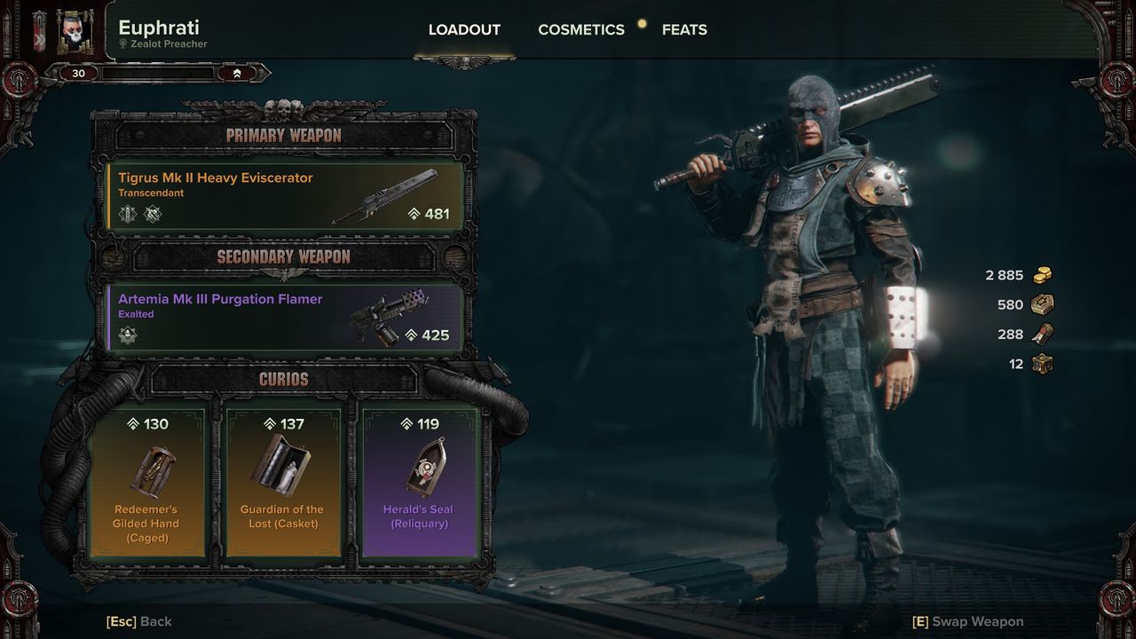 Darktide Curio - character Curio slots