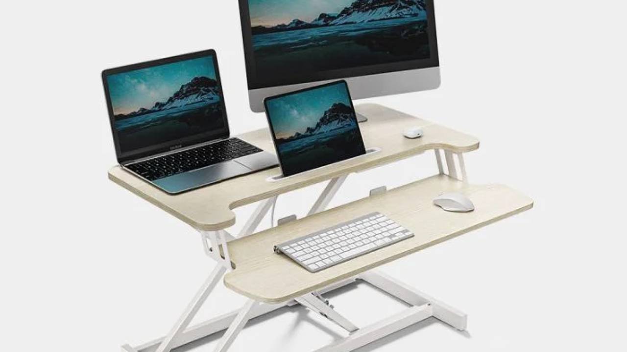 VonHaus Sit Stand Rising Workstation