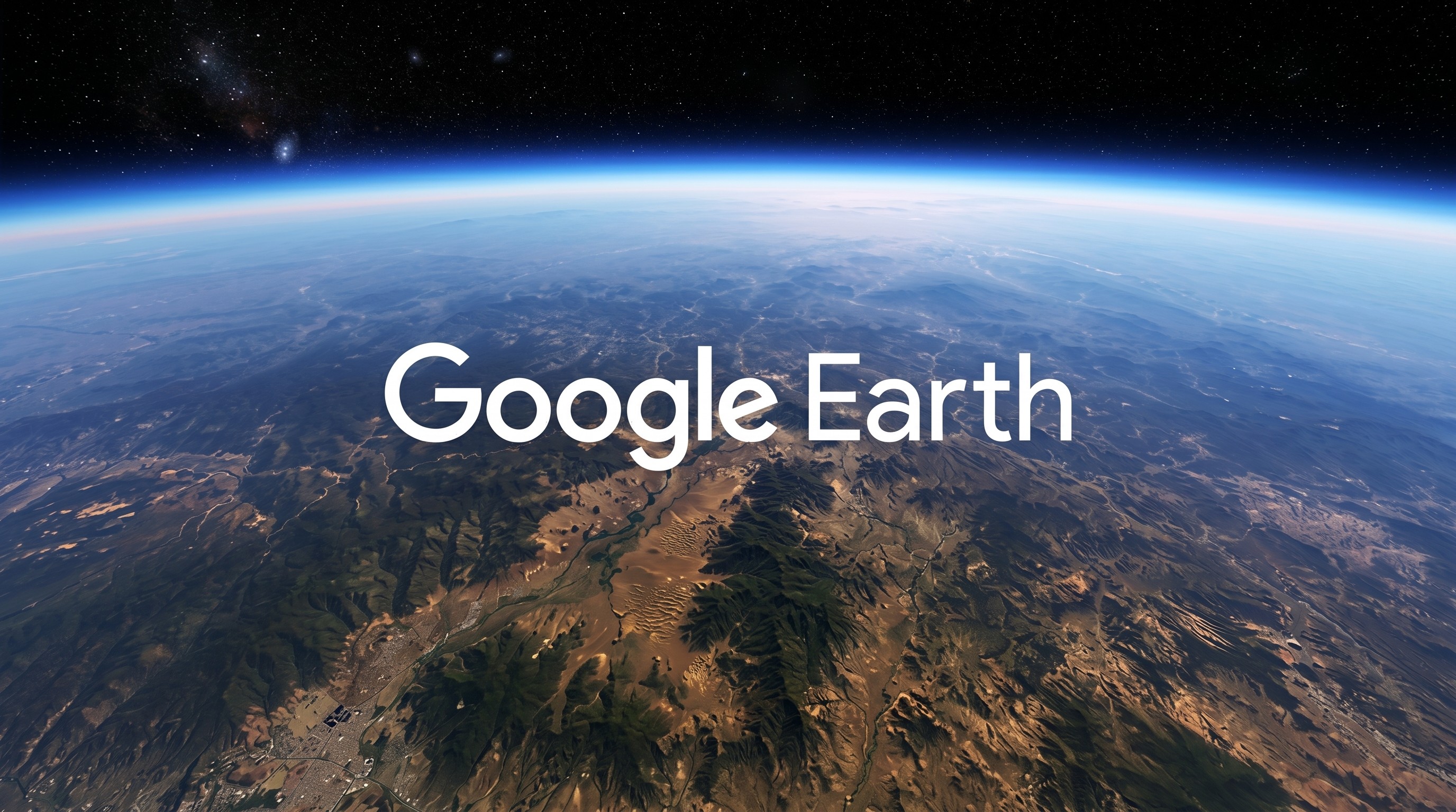 The Google Earth logo shown over a satellite image of the Earth. 