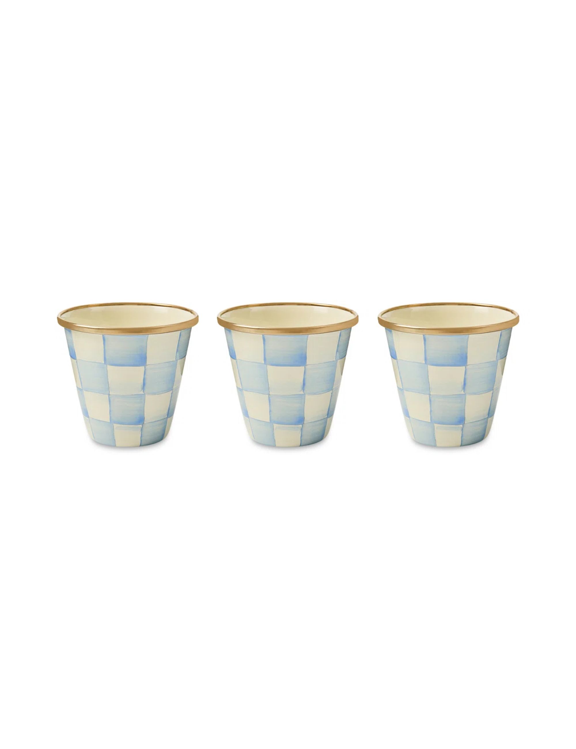 Perigold, MacKenzie-Childs Sky Check Herb Pots