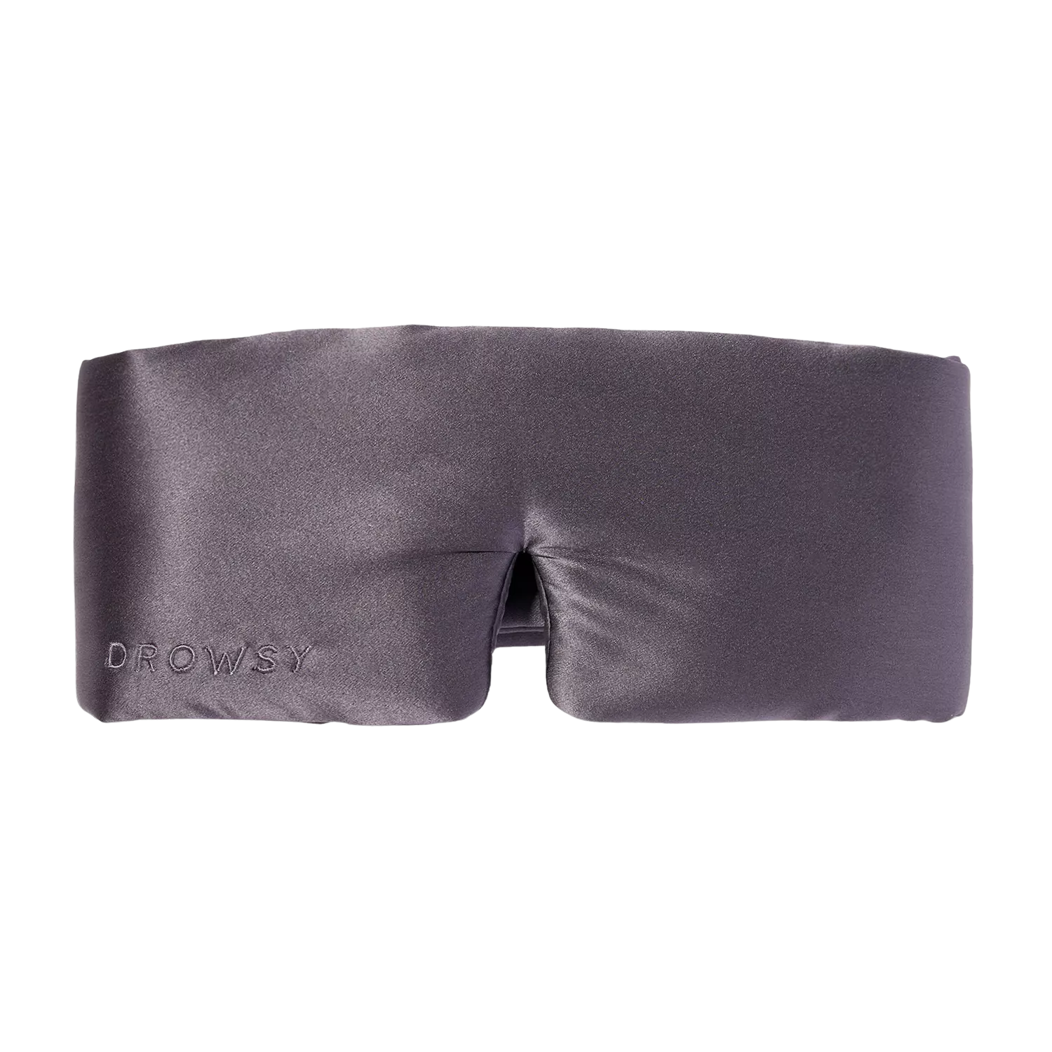 A gray padded silk sleep mask