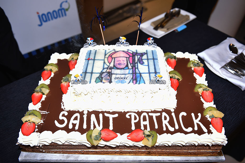 Cycling: Team Etixx Quick-Step 2016 / Media Day
Patrick LEFEVERE (Bel) CEO Team Manager Birthday Cake Gateau Taart 6th January / 
Training Entrainement Press Day  Equipe Ploeg (c)Tim De Waele