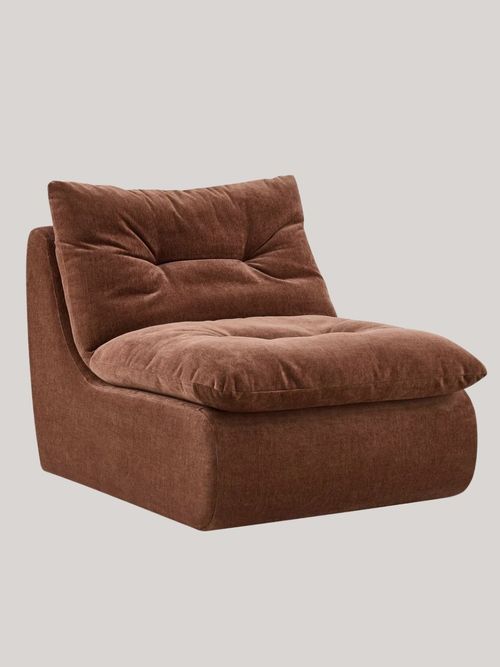 Immy Relaxed Accent Chair in Chenille Dark Rust