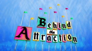 Behind the Attraction's title card, fashioned like the old school Disneyland sign.