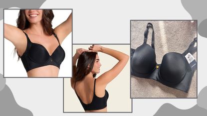 two model shots and one flat lay of the Leonisa Back Smoothing Bra