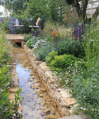 Water rill created for Four Seasons Show Garden at Chelsea Flower Show by Peter Reader Landscapes