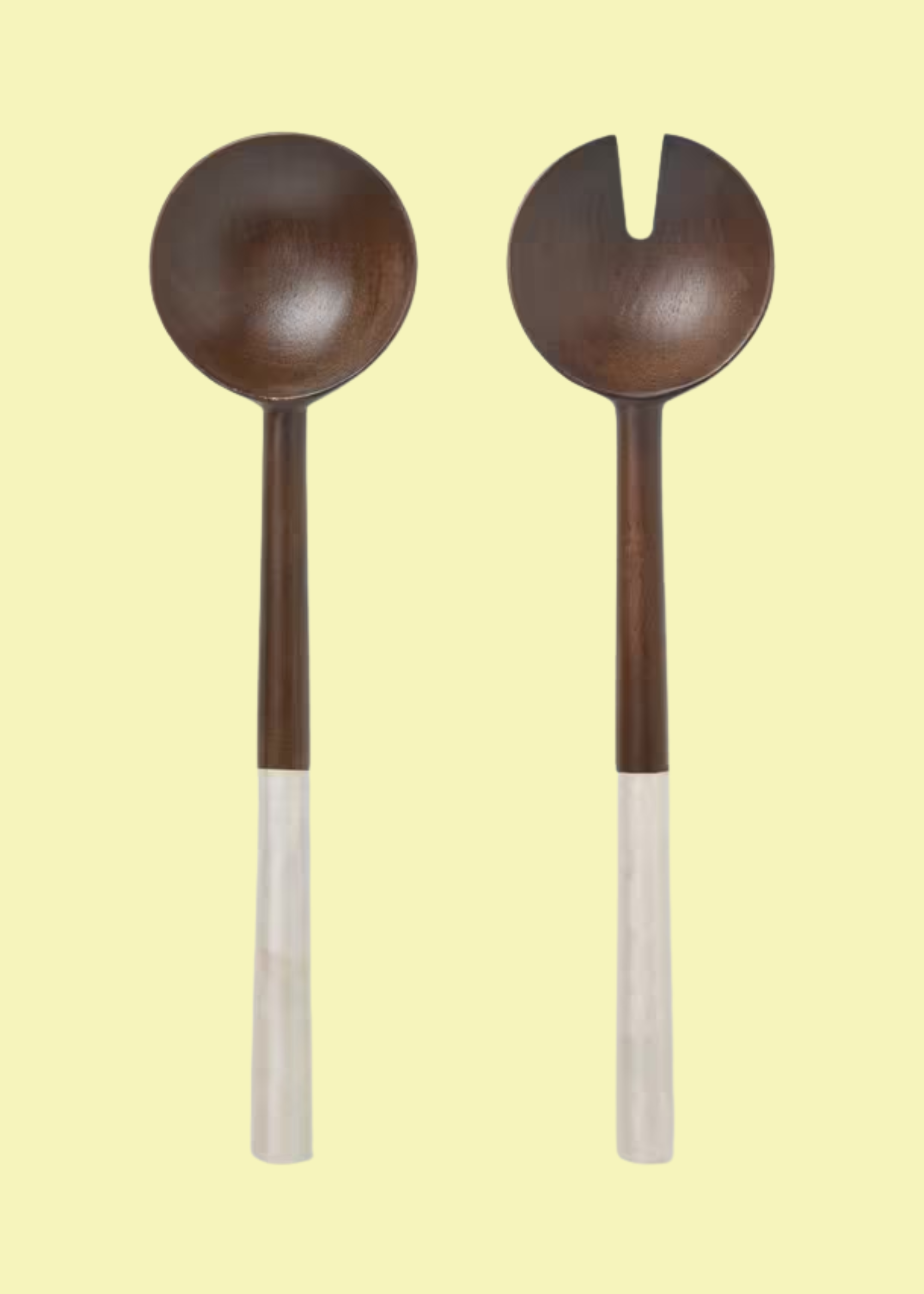 John Lewis, White Pearl Handle Salad Serving Spoons