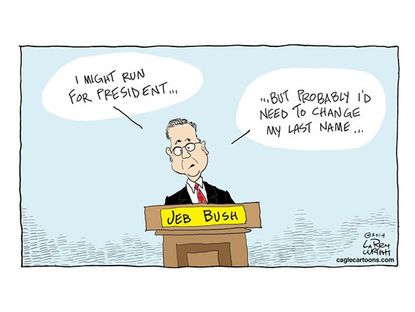 Political cartoon 2016 election Jeb Bush