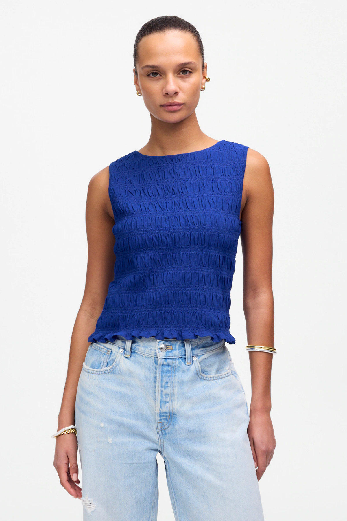 Madwell, Smocked Boatneck Tank