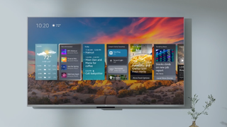 Amazon Fire TV QLED showing Alexa Widgets on screen