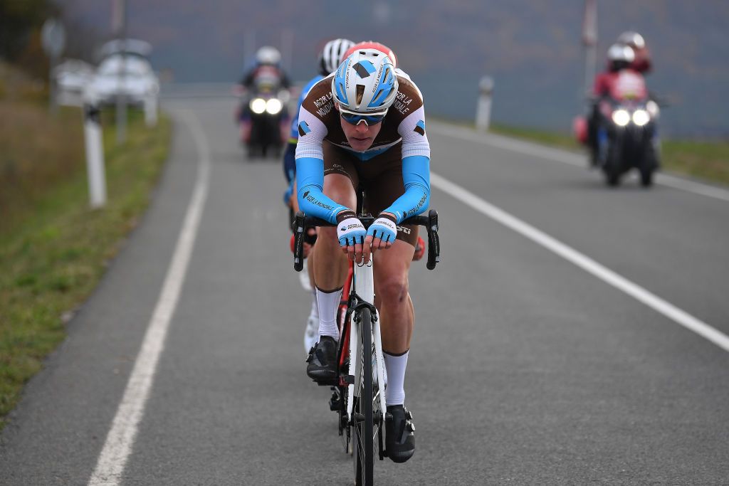 VILLANUEVA DE VALDEGOVIA SPAIN OCTOBER 27 Dorian Godon of France and Team AG2R La Mondiale Breakaway during the 75th Tour of Spain 2020 Stage 7 a 1597km from VitoriaGasteiz to Villanueva de Valdegovia lavuelta LaVuelta20 La Vuelta on October 27 2020 in Villanueva de Valdegovia Spain Photo by Justin SetterfieldGetty Images