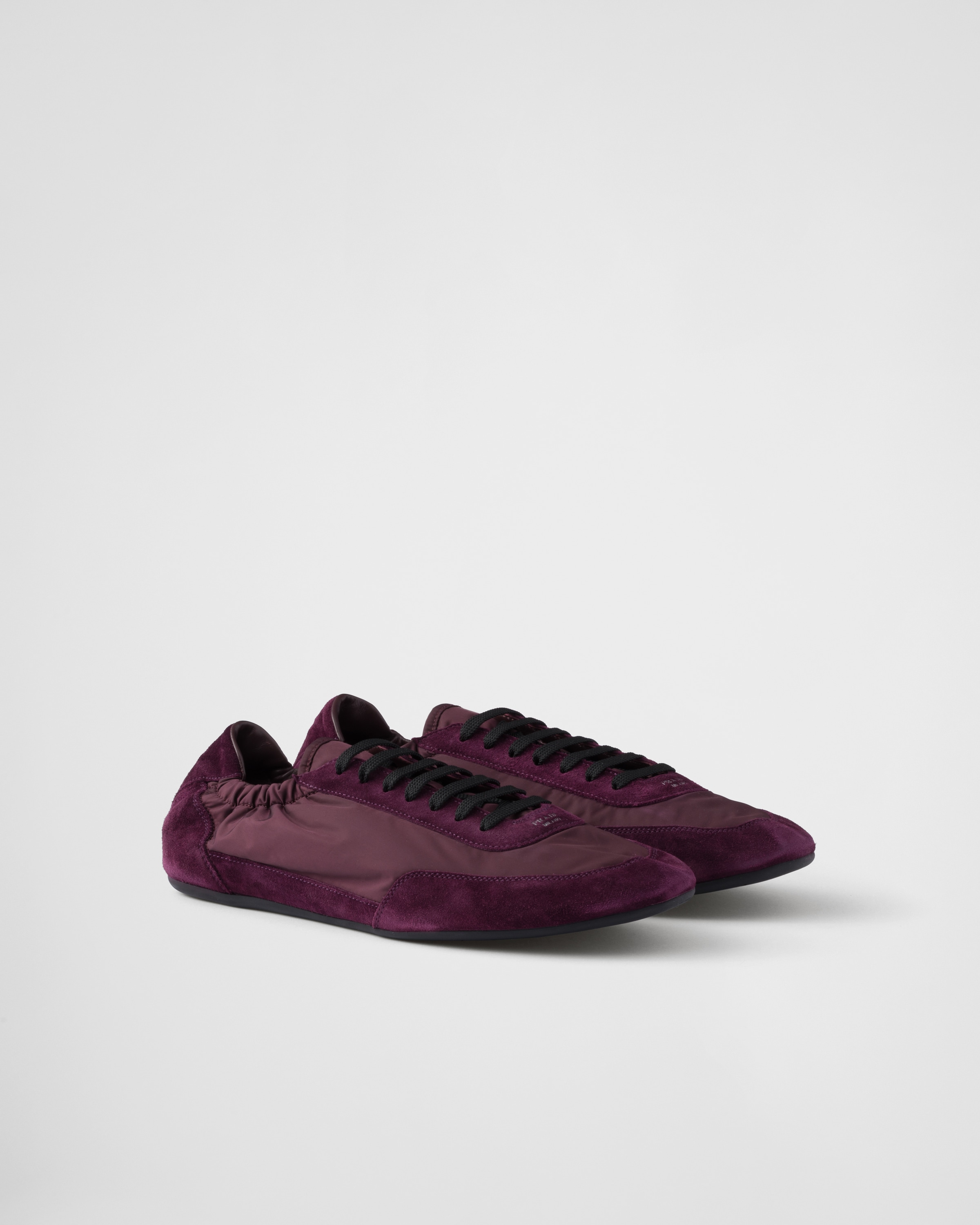 Collapse Re-Nylon and Suede Elasticized Sneakers