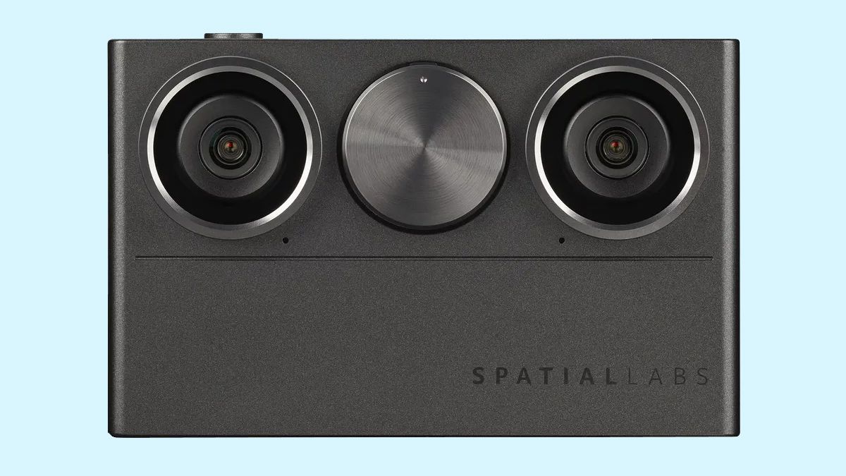 Acer SpatialLabs Eyes Camera on a blue background.