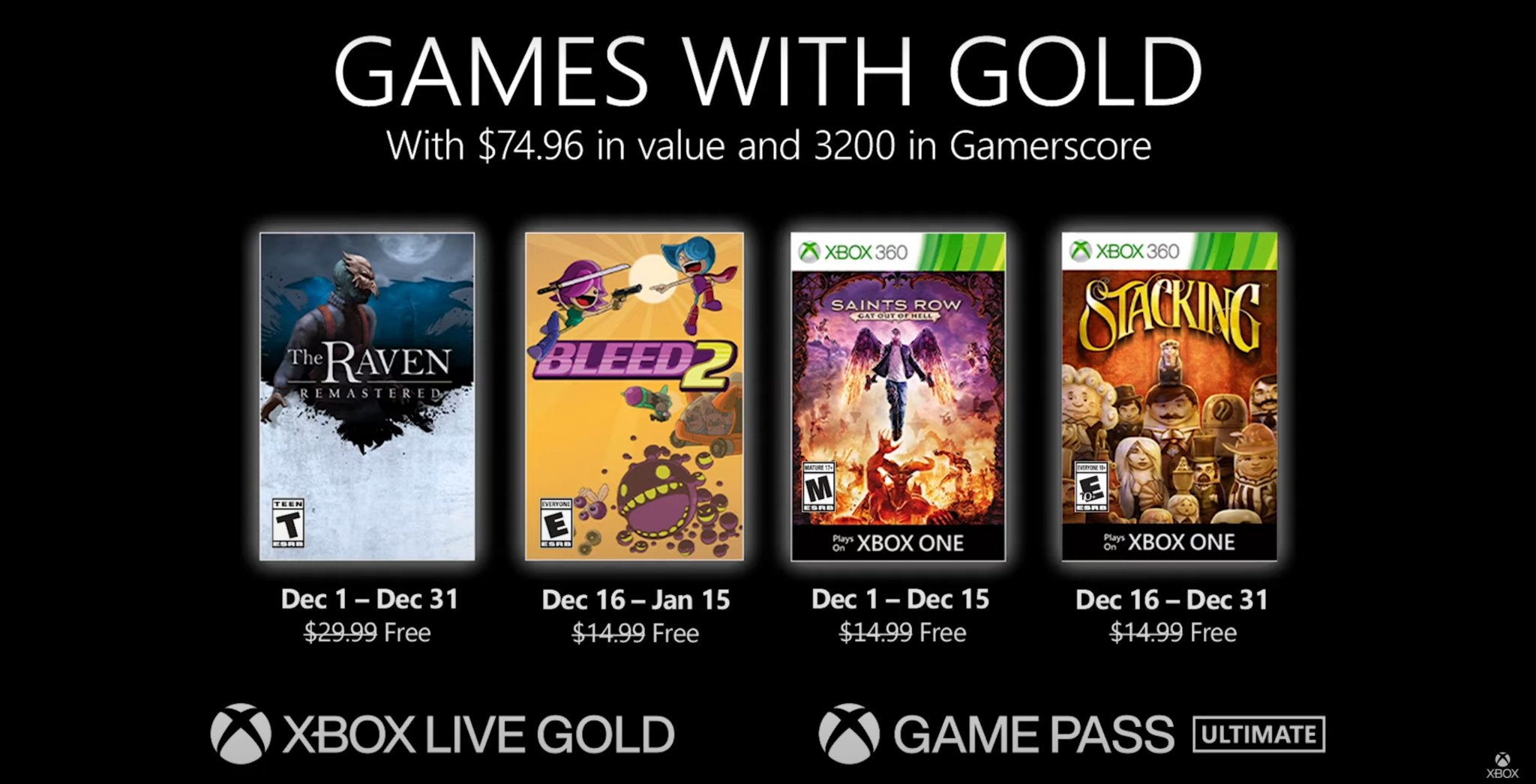 cabine restjes Daar Xbox Games with Gold for December include Saints Row: Gat out of Hell,  Bleed 2, and more | Windows Central