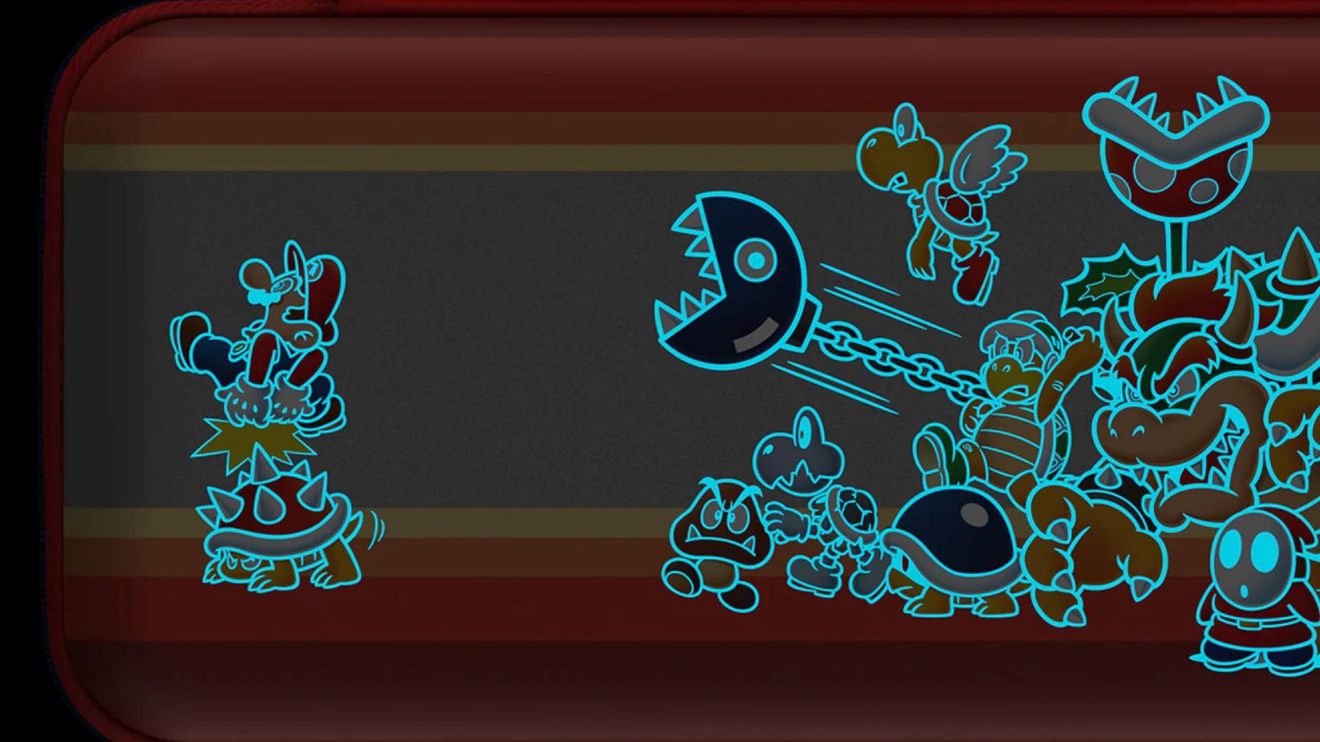 Image of Turtle Beach PlayTrek Switch 2 Koopa Troop case showcasing its glow-in-the-dark Nintendo artwork.