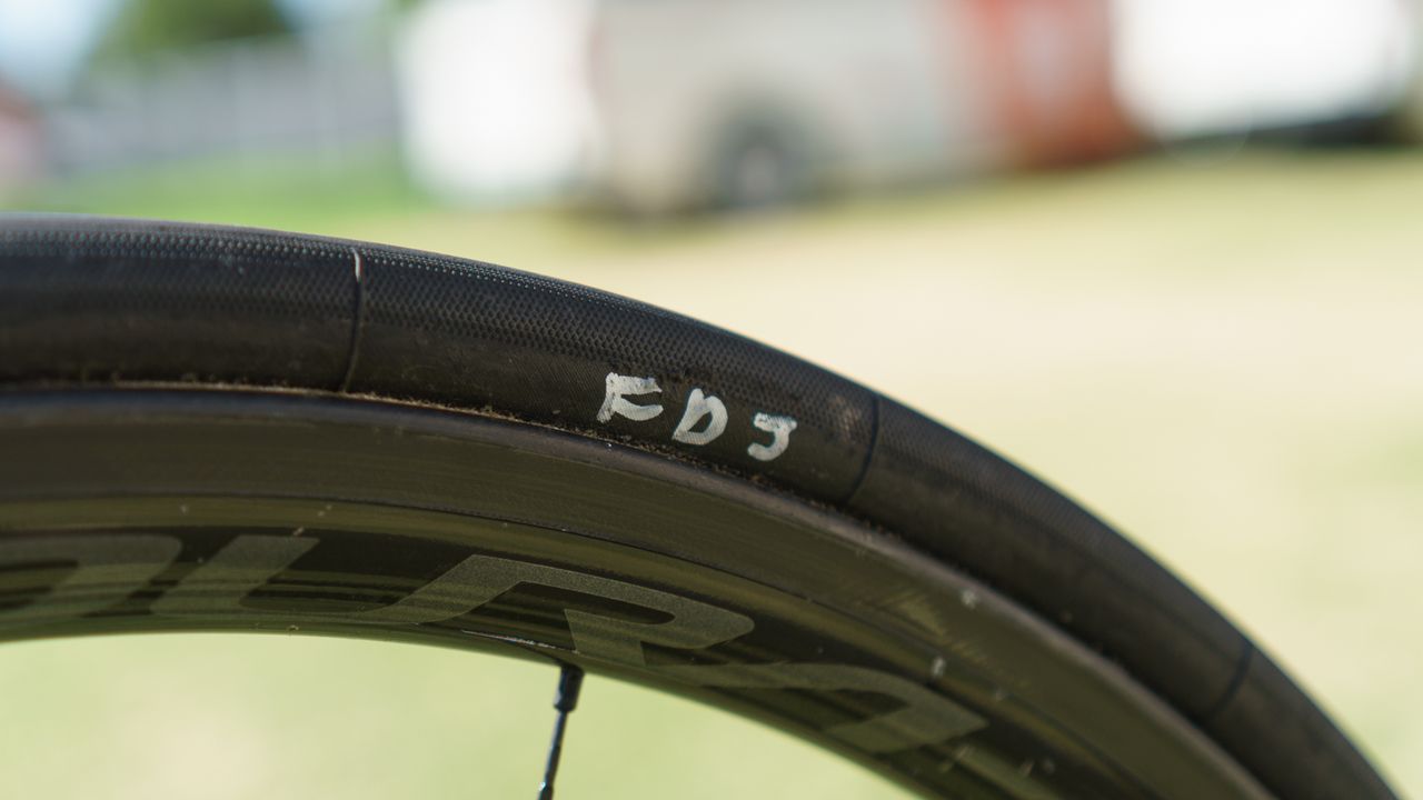 This particular tyre was marked with a white pen. Exactly why is not clear.