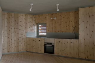 View of the wooden kitchen