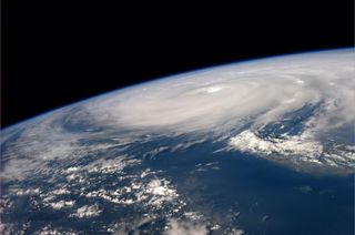 "Super Typhoon #Neoguri over Taiwan. 0740 GMT, July 8th," NASA astronaut Reid Wiseman tweeted along with this photo posted from the International Space Station.