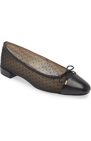 Sleek Cap Toe Bow Flat