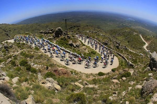 The peloton in San Luis
