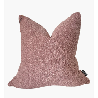 pink boucle square pillow