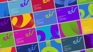 eir by Moving Brands: multi-coloured business cards
