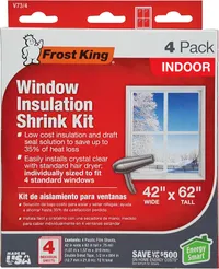 Frost King V73/4T Shrink Film Window KIT, 4-Pack, Clear, Transparent Frost King V73/4T Shrink Film Window KIT, 4-Pack, Clear, Transparent