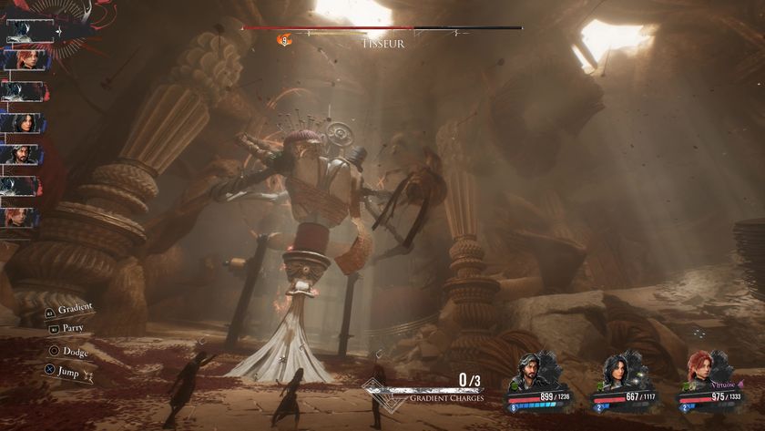 The party get ready to fight the weave boss, Tisseur, in Clair Obscur: Expedition 33 - just before facing off against Sirene