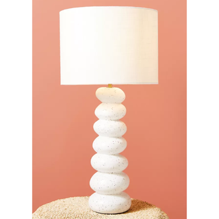 White sculptural table lamp