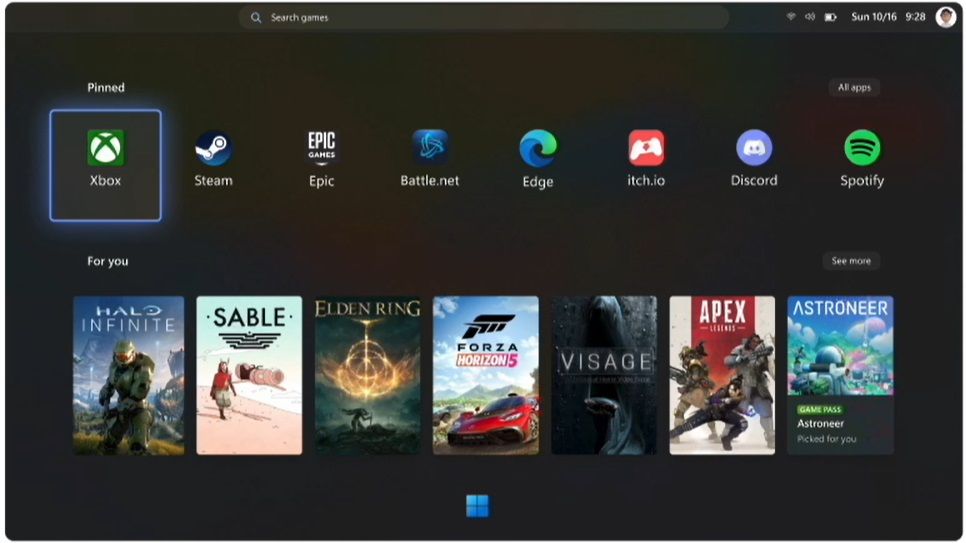 Windows Handheld Mode concepts